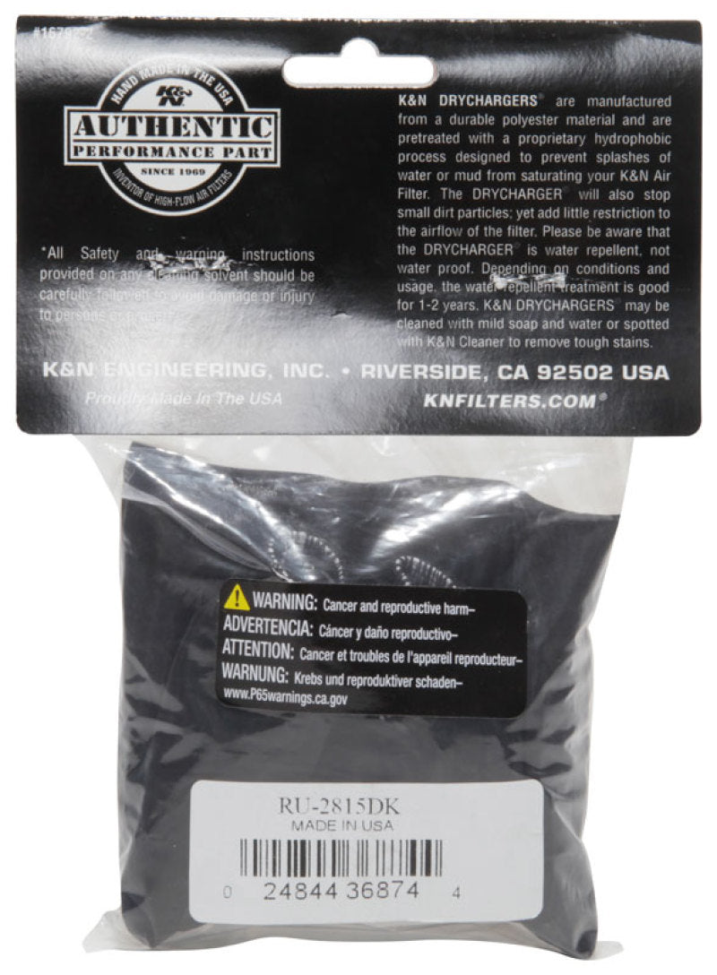 K&N Engineering RU-2815DK - KNNRU-2815DK - K&N Drycharger Air Filter Wrap RU-2815 Black - Shipped in Europe - Tuningsupply.com