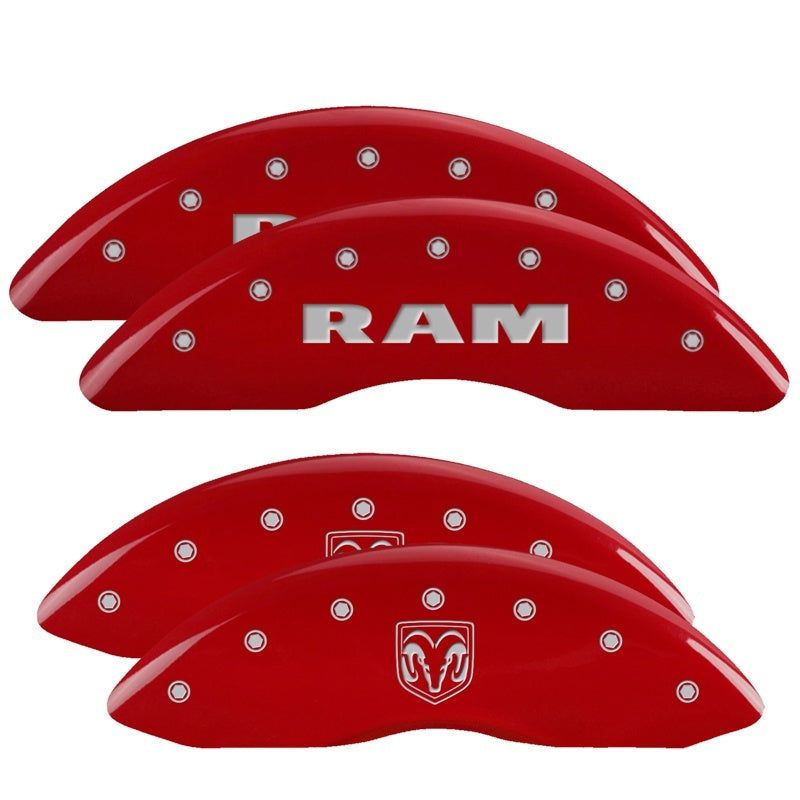MGP 55002SRMHRD - MGP55002SRMHRD - MGP 4 Caliper Covers Engraved Front RAM Engraved Rear RAMHEAD Red finish silver ch - Shipped in Europe - Tuningsupply.com