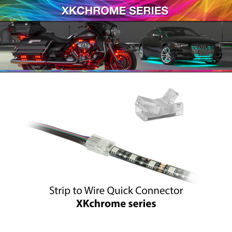 XKGLOW XK-4P-CNT-SW - XKGXK-4P-CNT-SW - XK Glow 4 Pin Quick Connector- Strip to Wire XKchrome - Shipped in Europe - Tuningsupply.com