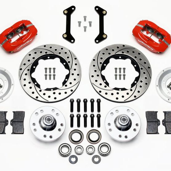 Wilwood 140-11009-DR - WIL140-11009-DR - Wilwood Forged Dynalite Front Kit 11.00in Drilled Red 79-87 GM G Body - Shipped in Europe - Tuningsupply.com
