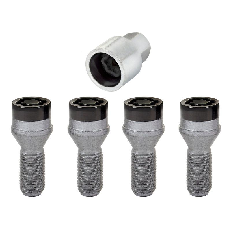 McGard 27326 - MCG27326 - McGard Wheel Lock Bolt Set - 4pk. (Cone Seat) M14X1.25 / 17mm Hex / 27.3mm Shank Length - Black - Shipped in Europe - Tuningsupply.com