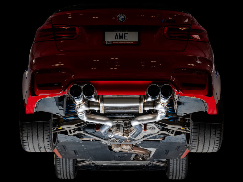 AWE Tuning 3025-43074 - AWE3025-43074 - AWE Tuning BMW F8X M3/M4 SwitchPath Catback Exhaust - Diamond Black Tips - Shipped in Europe - Tuningsupply.com