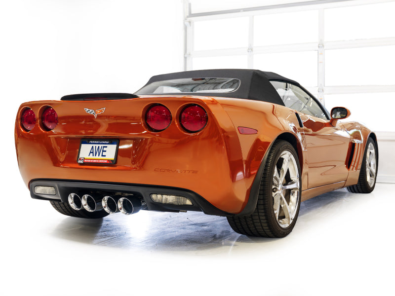 AWE Tuning 3015-42660 - AWE3015-42660 - AWE Tuning 05-07 C6 Chevrolet Corvette 6.0L Touring Edition Axle-Back Exhaust w/ Chrome Silver Tips - Shipped in Europe - Tuningsupply.com