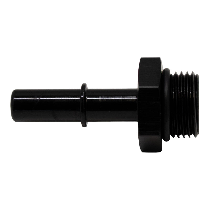 DeatschWerks 6-02-0115-B - DWK6-02-0115-B - DeatschWerks 8AN ORB Male to 3/8in Male EFI Quick Connect Adapter - Anodized Matte Black - Shipped in Europe - Tuningsupply.com