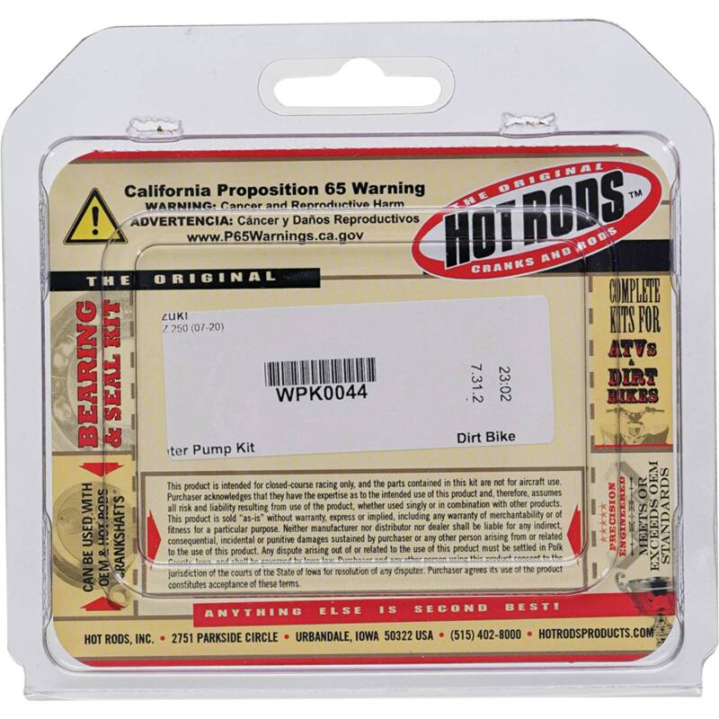 Hot Rods WPK0044 - HDSWPK0044 - Hot Rods 07-20 Suzuki RM-Z 250 250cc Water Pump Kit - Shipped in Europe - Tuningsupply.com