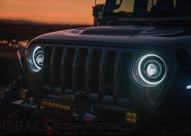 ORACLE Lighting 5839-504-PSC - ORL5839-504-PSC - Oracle Oculus Bi-LED Projector Headlights for Jeep JL/Gladiator JT Satin Silver 5500K - Shipped in Europe - Tuningsupply.com