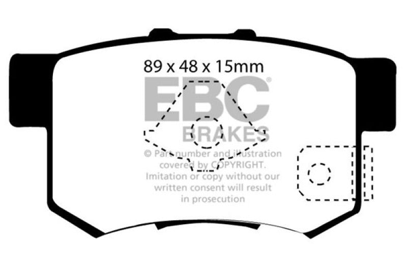 EBC DP41193/2R - EBCDP41193/2R - EBC 10-12 Acura RDX 2.3 Turbo Yellowstuff Rear Brake Pads - Shipped in Europe - Tuningsupply.com