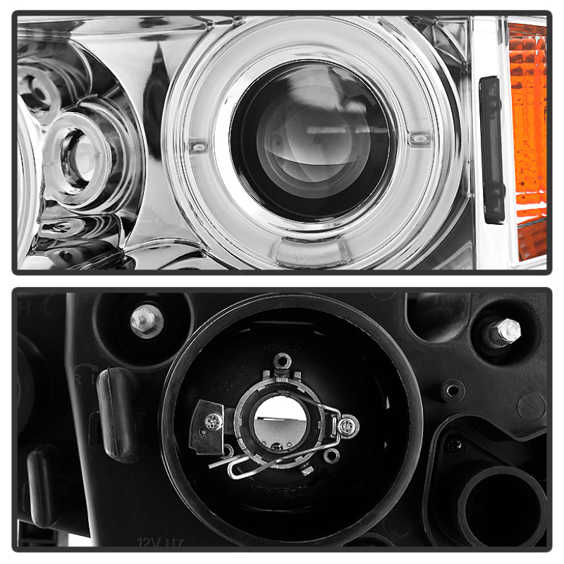 SPYDER 5042408 - SPY5042408 - Spyder BMW E46 3-Series 02-05 4DR Projector Headlights 1PC LED Halo Chrm PRO-YD-BMWE4602-4D-AM-C - Shipped in Europe - Tuningsupply.com