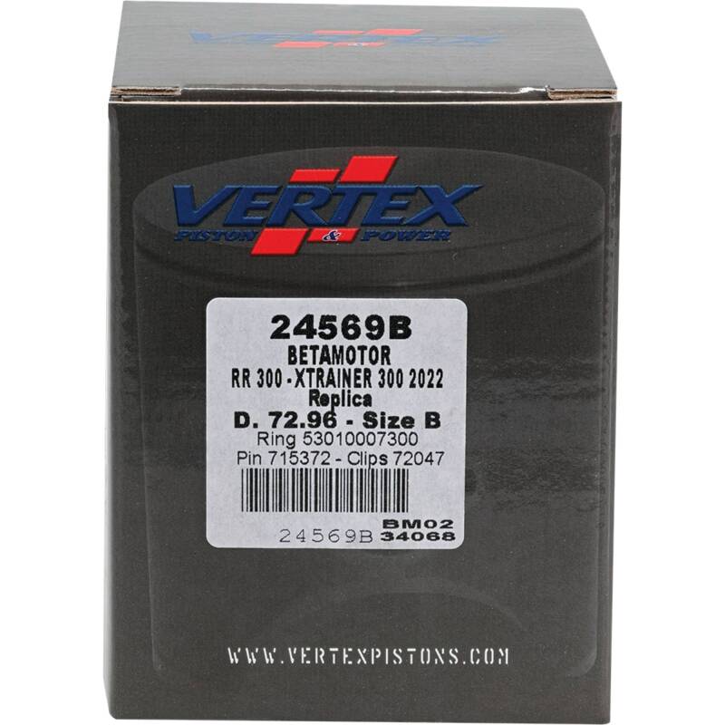 Vertex Pistons 24569B - VEP24569B - Vertex Piston 22-24 Beta RR 2T 300 300cc Cast Replica Piston Kit - Shipped in Europe - Tuningsupply.com