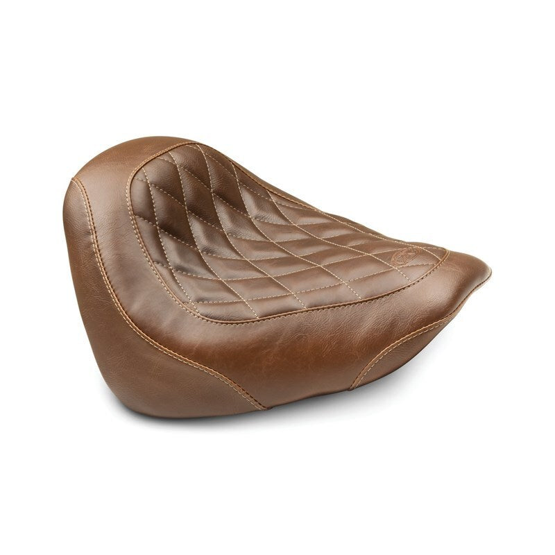 Mustang Motorcycle 83014 - MMP83014 - Mustang 18-21 Harley Fat Bob Wide Tripper Solo Seat Diamond Stitch - Brown - Shipped in Europe - Tuningsupply.com