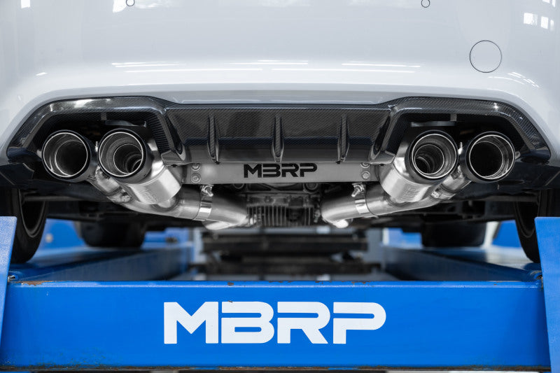 MBRP PS45023CF - MBRPS45023CF - MBRP 18-22 BMW M2 Competition 3.0L T304 SS 3in Resonator-Back Exhaust Quad Rear w/ Carbon Fiber Tips - Shipped in Europe - Tuningsupply.com