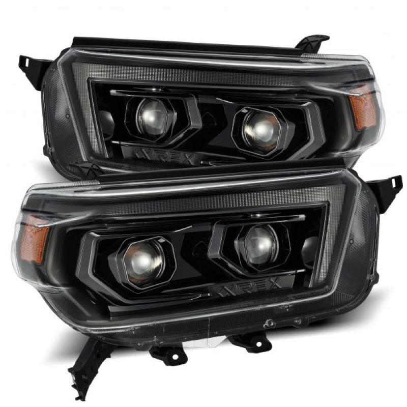AlphaRex - ARX880756 - AlphaRex 10-13 Toyota 4Runner LUXX LED Proj Headlights Plank Style Alpha Black w/Seq Signal/DRL - Shipped in Europe - Tuningsupply.com