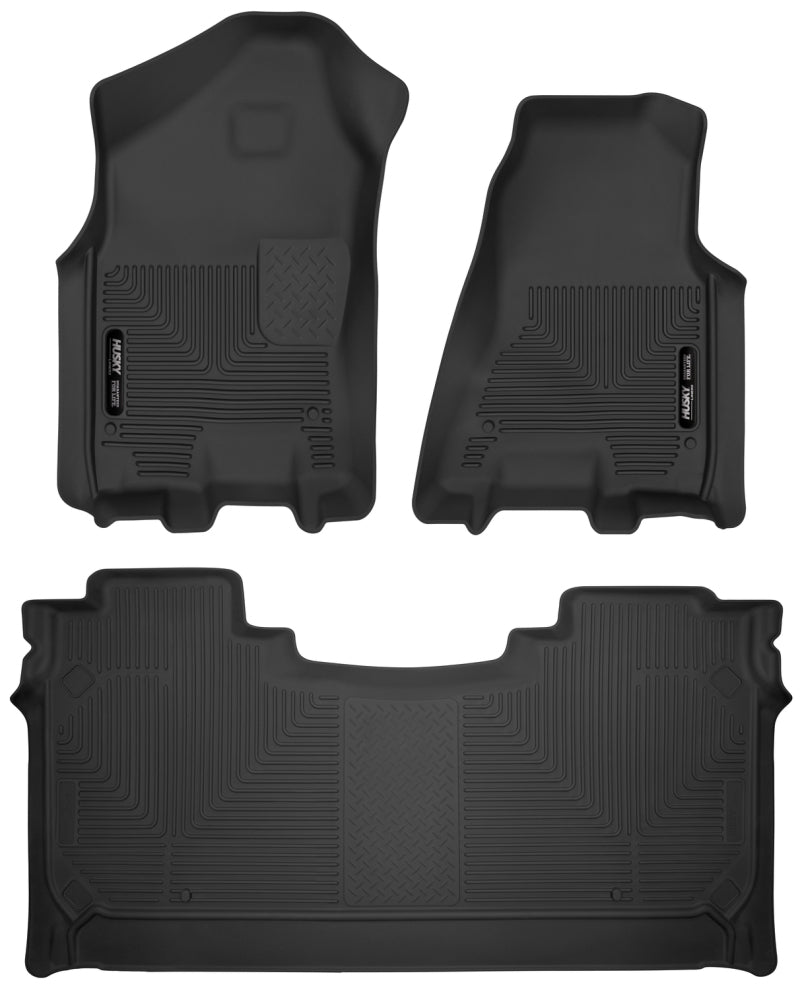 Husky Liners 54608 - HSL54608 - Husky Liners 19-22 Dodge Ram 1500 Crew Cab X-Act Contour Front & Second Seat Floor Liners - Black - Shipped in Europe - Tuningsupply.com