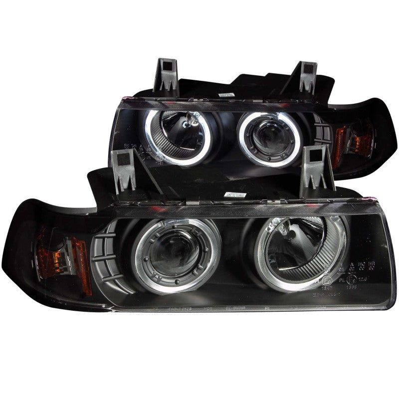 ANZO 121325 - ANZ121325 - ANZO 1992-1998 BMW 3 Series E36 Projector Headlights w/ Halo Black G2 1 pc - Shipped in Europe - Tuningsupply.com