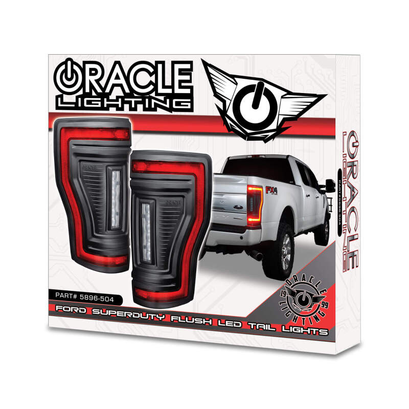 ORACLE Lighting 5896-504-T - ORL5896-504-T - Oracle Lighting 17-22 Ford F-250/350 (Black Series) Flush Mount LED Tail Lights - Shipped in Europe - Tuningsupply.com