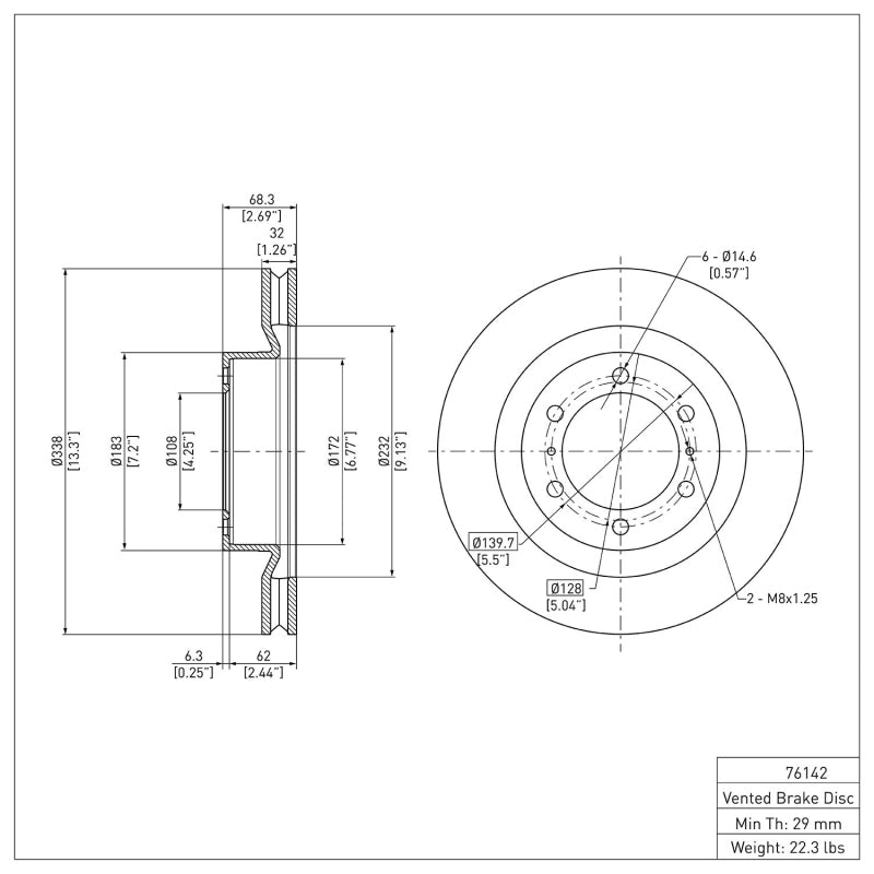 DFC 600-76142 - DFC600-76142 - DFC 10-24 Lexus GX460 Front Brake Rotor - Shipped in Europe - Tuningsupply.com