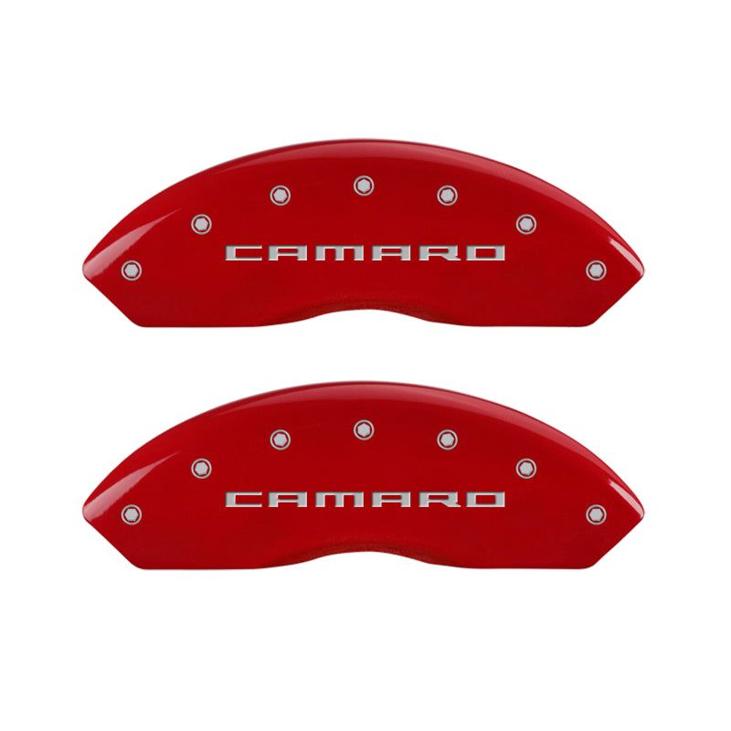 MGP 14240SCA5RD - MGP14240SCA5RD - MGP 4 Caliper Covers Engraved Front & Rear Gen 5/Camaro Red finish silver ch - Shipped in Europe - Tuningsupply.com