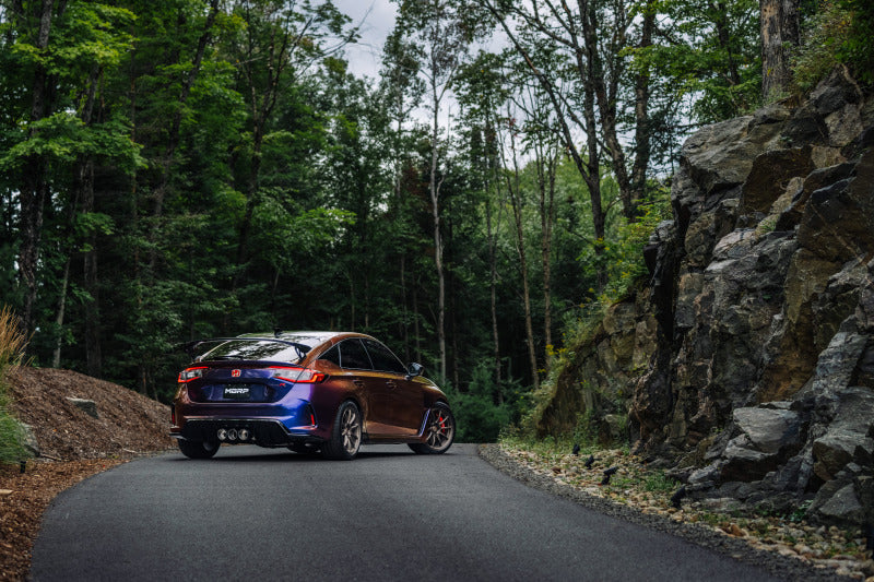 MBRP PS49023CF - MBRPS49023CF - MBRP 23-24 Honda Civic Type R 2.0L T304 SS 3in Cat-Back Exhaust Triple Center Outlet w/ Carbon Tips - Shipped in Europe - Tuningsupply.com