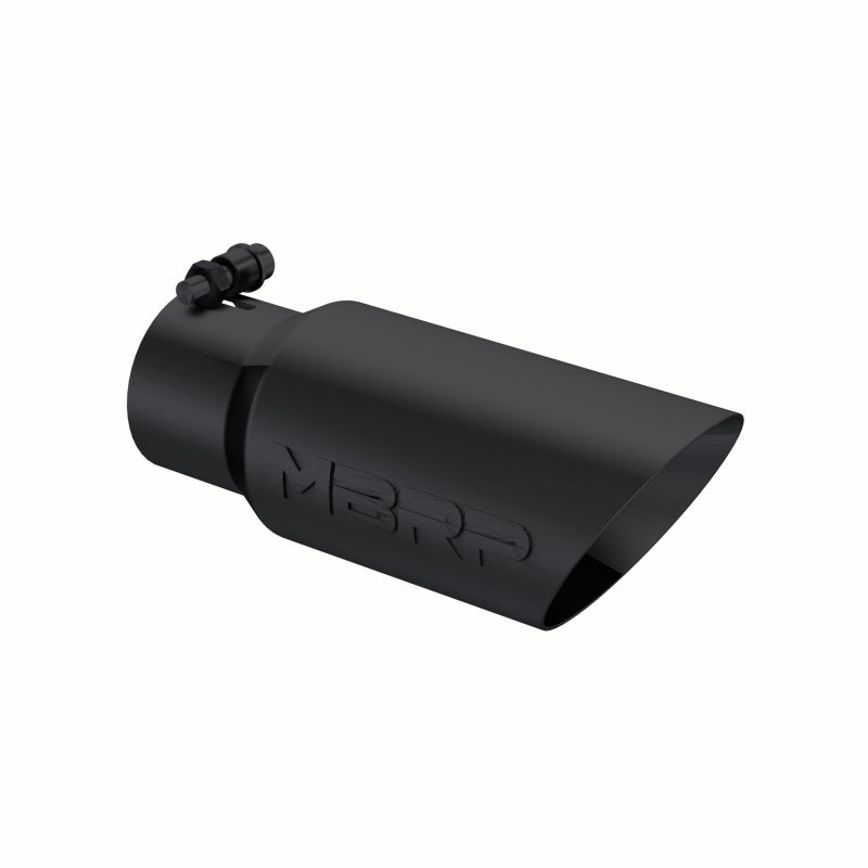MBRP PT5156BLK - MBRPT5156BLK - MBRP Universal Tip 4in OD 3in Inlet 10in Length Dual Wall Angled End Black - Shipped in Europe - Tuningsupply.com
