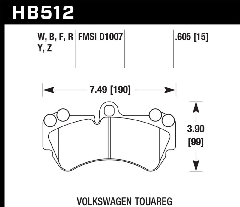 Hawk Performance KHB512F.605 - HAWKHB512F.605 - Hawk HPS Street Brake Pads - Shipped in Europe - Tuningsupply.com