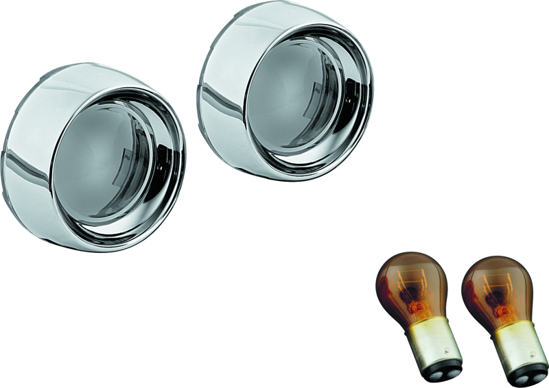 Kuryakyn 2270 - KUR2270 - Kuryakyn Deep Dish Bezels With Smoke Lenses Red Light - Shipped in Europe - Tuningsupply.com
