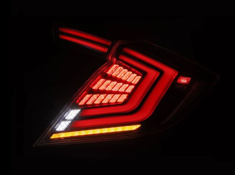 AlphaRex 676000 - ARX676000 - AlphaRex 16-21 Honda Civic Hatchback/ Type-R FK8 Nova-Series LED Tail Lights (Pair) - Alpha Black - Shipped in Europe - Tuningsupply.com
