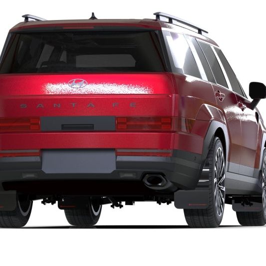 Rally Armor MF118-UR-BLK-WH - RALMF118-UR-BLK-WH - Rally Armor 24-25 Hyundai Santa Fe Black Mud Flap w/White Logo - Shipped in Europe - Tuningsupply.com