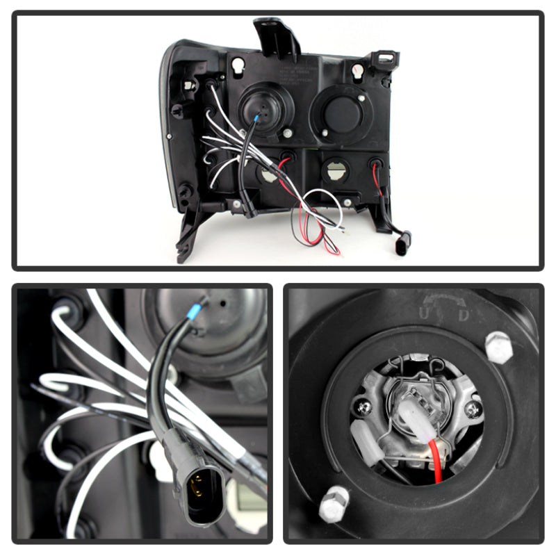 SPYDER 5078506 - SPY5078506 - Spyder GMC Sierra 1500/2500 07-13 Projector Headlights LED Halo- LED Blk Smke PRO-YD-GS07-HL-BSM - Shipped in Europe - Tuningsupply.com