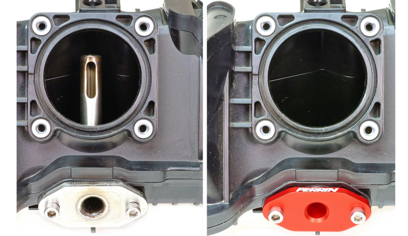 Perrin Performance PSP-ENG-250RD - PERPSP-ENG-250RD - PERRIN 22-26 Subaru WRX / 20-26 Ascent & OBXT & Legacy XT Low Profile Intake Return Nozzle - Red - Shipped in Europe - Tuningsupply.com