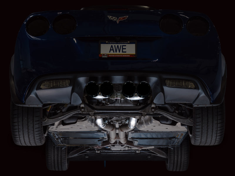 AWE Tuning 3020-43606 - AWE3020-43606 - AWE Tuning C6 Chevrolet Corvette Z06/ZR1 Track Edition Axle-Back Exhaust w/ Diamond Black Tips - Shipped in Europe - Tuningsupply.com