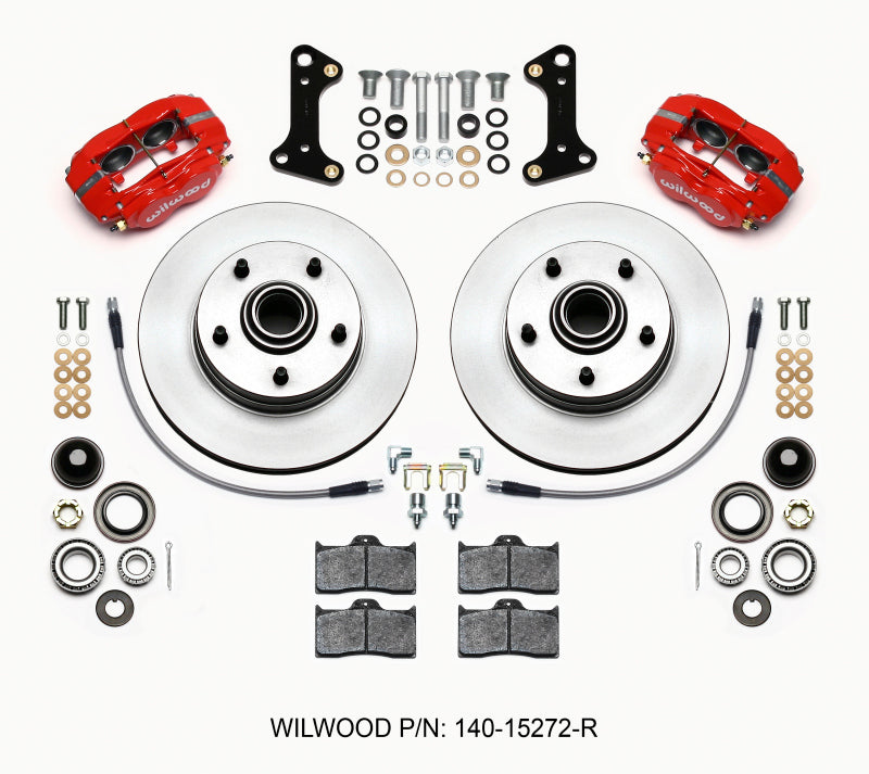 Wilwood 140-15272-R - WIL140-15272-R - Wilwood Forged Dynalite-M Front Kit 11.00in 1 PC Rotor&Hub Red 67-69 Camaro 64-72 Nova Chevelle - Shipped in Europe - Tuningsupply.com