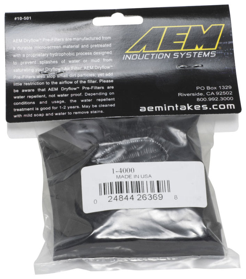AEM Induction 1-4000 - AEM1-4000 - AEM Air Filter Wrap 6 in Base 5 1/4 in Top 5 in Tall - Shipped in Europe - Tuningsupply.com
