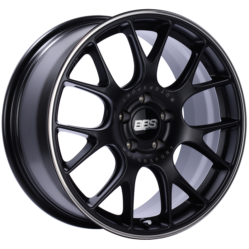 BBS CH146BPO - BBSCH146BPO - BBS CH-R 18x8.5 5x112 ET38 Satin Black Polished Rim Protector Wheel -82mm PFS/Clip Required - Shipped in Europe - Tuningsupply.com