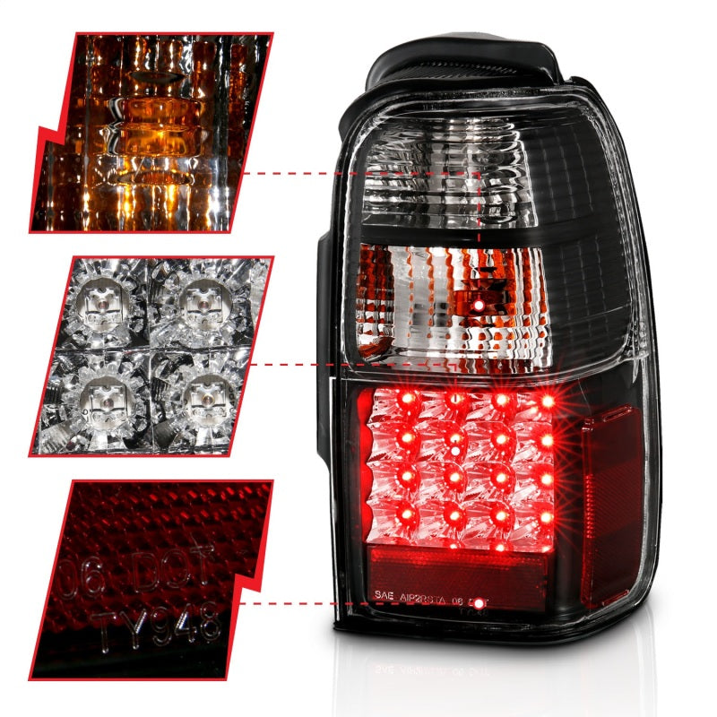 ANZO 311099 - ANZ311099 - ANZO 2001-2002 Toyota 4 Runner LED Taillights Black - Shipped in Europe - Tuningsupply.com