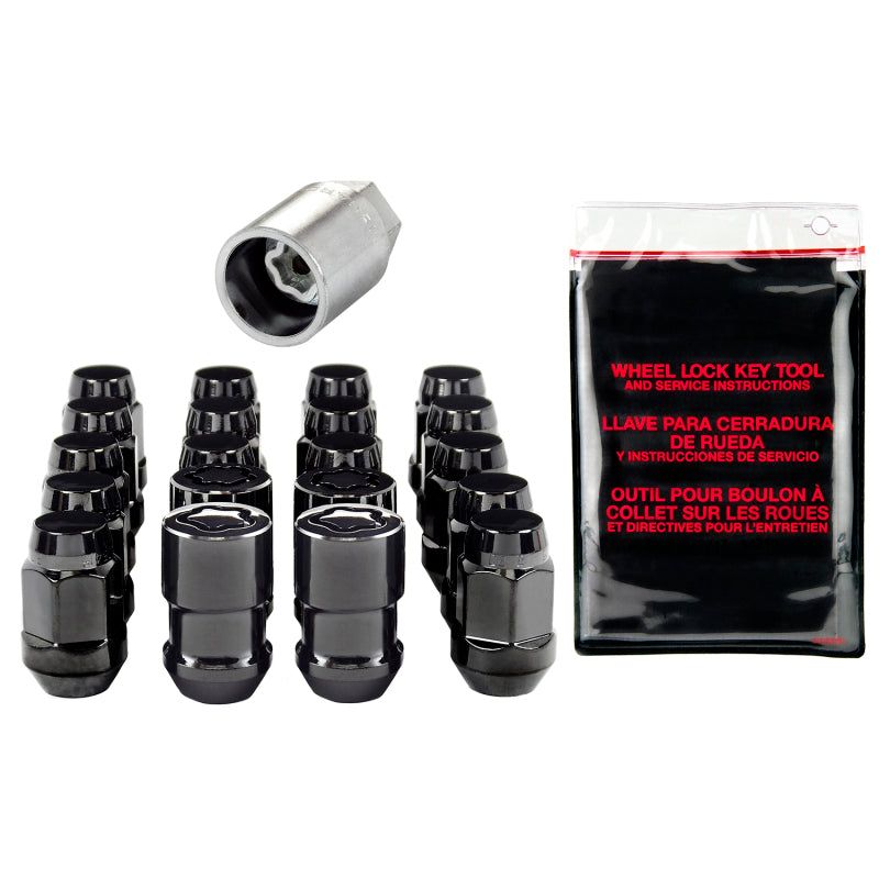McGard 84538 - MCG84538 - McGard 5 Lug Hex Install Kit w/Locks (Cone Seat Nut / Bulge) M12X1.5 / 3/4 Hex / 1.45in. L - Black - Shipped in Europe - Tuningsupply.com