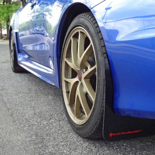 Rally Armor MF32-UR-BLK/RD - RALMF32-UR-BLK/RD - Rally Armor 15-21 Subaru WRX/STI Black UR Mud Flap w/Red Logo - Shipped in Europe - Tuningsupply.com