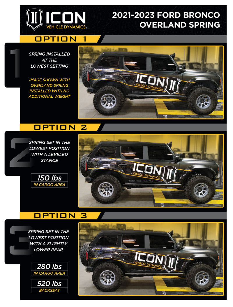 ICON 48613 - ICO48613 - ICON 21-23 Ford Bronco Rear 2.5 VS IR Coilover Kit Heavy Rate Spring - Shipped in Europe - Tuningsupply.com