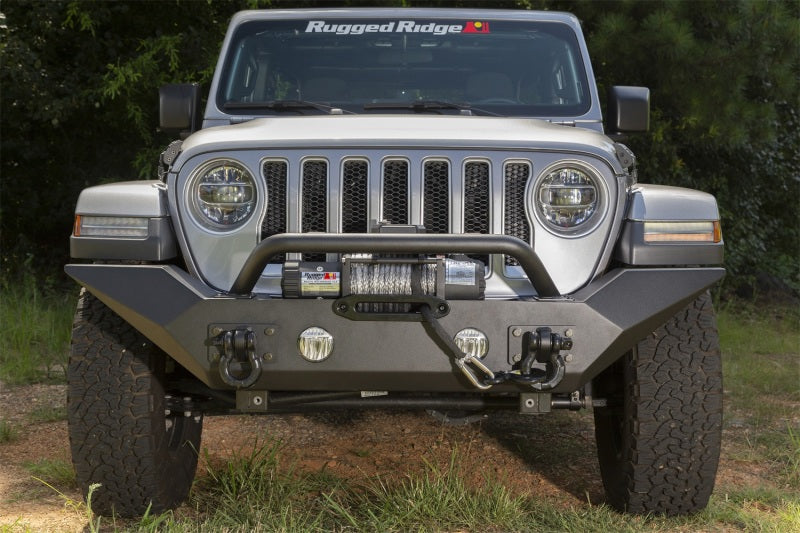 Rugged Ridge - RUG11548.41 - Rugged Ridge Spartan Front Bumper HCE W/Overrider 18-20 Jeep Wrangler JL/JT - Shipped in Europe - Tuningsupply.com