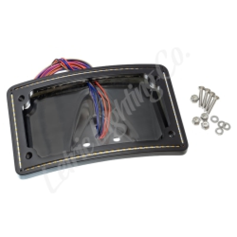 Letric Lighting LLC-CPPL-B1 - LETLLC-CPPL-B1 - Letric Lighting 99-03 Sportster Perfect Plate Light Black Curved License Plate Frame - Shipped in Europe - Tuningsupply.com