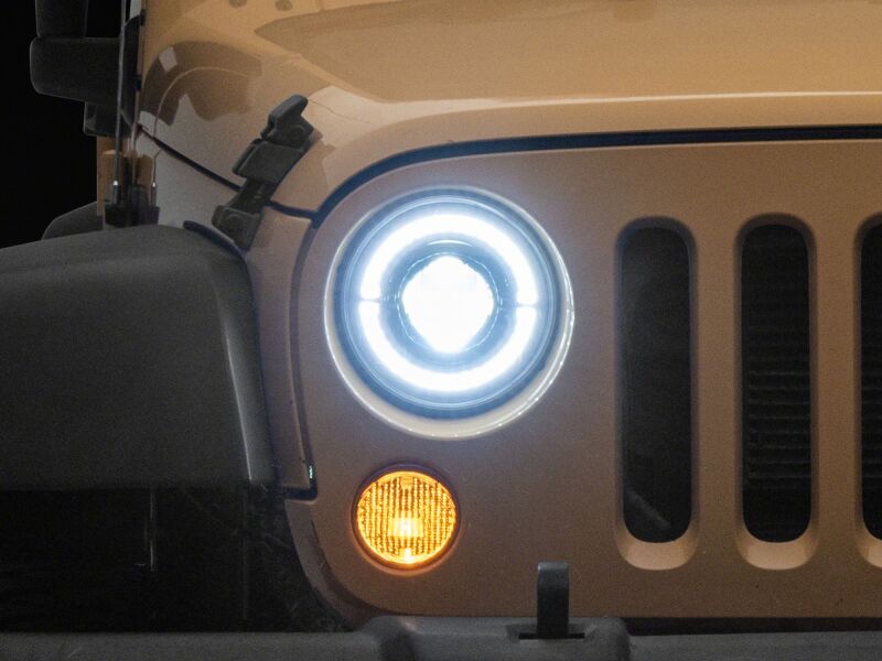 Raxiom J211420 - RAXJ211420 - Raxiom 07-08 Jeep Wrangler JK Hi Output LED Headlights/Angel Eye DRL- Black Housing- Clear Lens - Shipped in Europe - Tuningsupply.com