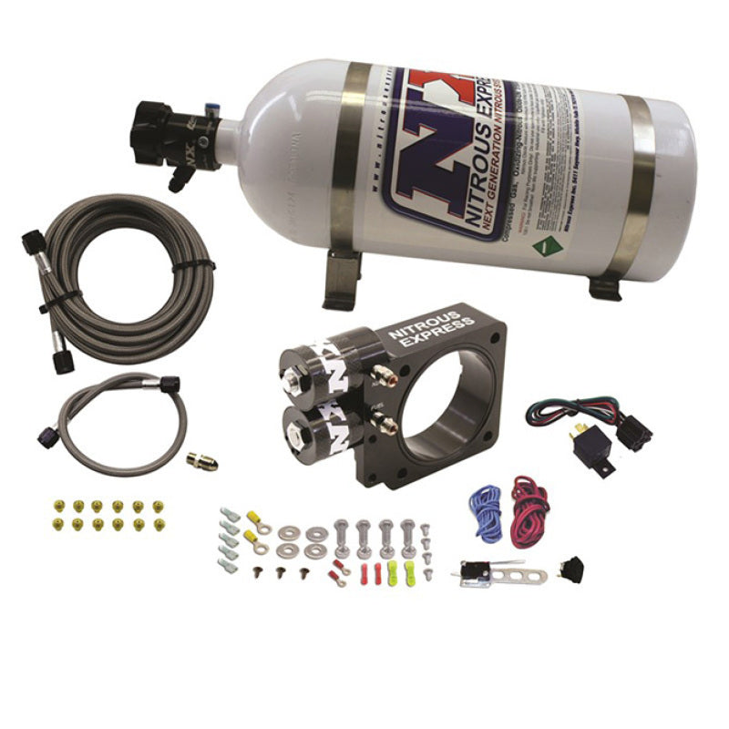 Nitrous Express 20955-10 - NEX20955-10 - Nitrous Express 86-93 Ford Mustang GT 5.0L (Pushrod) Nitrous Plate Kit w/10lb Bottle - Shipped in Europe - Tuningsupply.com