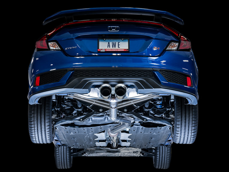 AWE Tuning 3020-32052 - AWE3020-32052 - AWE Tuning 2016+ Honda Civic Si Track Edition Exhaust w/Front Pipe & Dual Chrome Silver Tips - Shipped in Europe - Tuningsupply.com