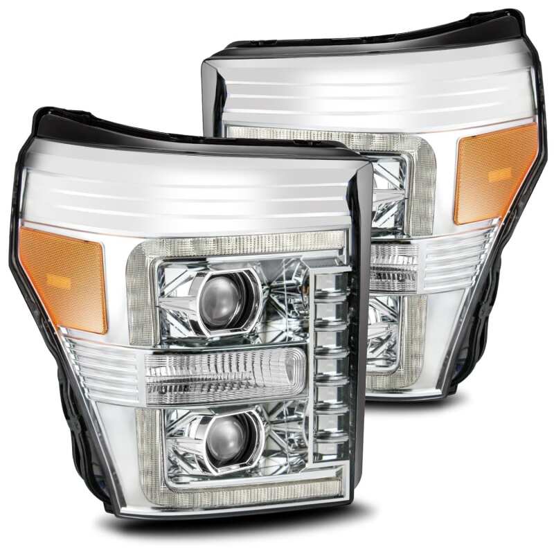 AlphaRex - ARX880141 - AlphaRex 11-16 Ford F-250 SD PRO-Series Projector Headlights Plank Style Design Chrome w/Seq Signal - Shipped in Europe - Tuningsupply.com
