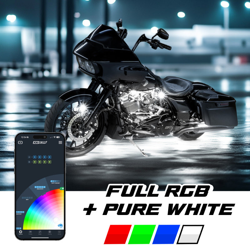 XKGLOW MX-MOTO-ADV - XKGMX-MOTO-ADV - XK Glow XKmax RGBW 16pc addressable Motorcycle Underglow Light Kit - Shipped in Europe - Tuningsupply.com