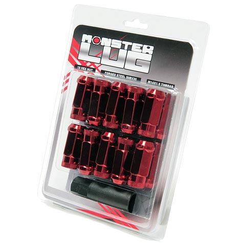 Wheel Mate 33006R - WHM33006R - Wheel Mate Monster Open End Lug Nut Set of 20 - Red 14x1.50 - Shipped in Europe - Tuningsupply.com