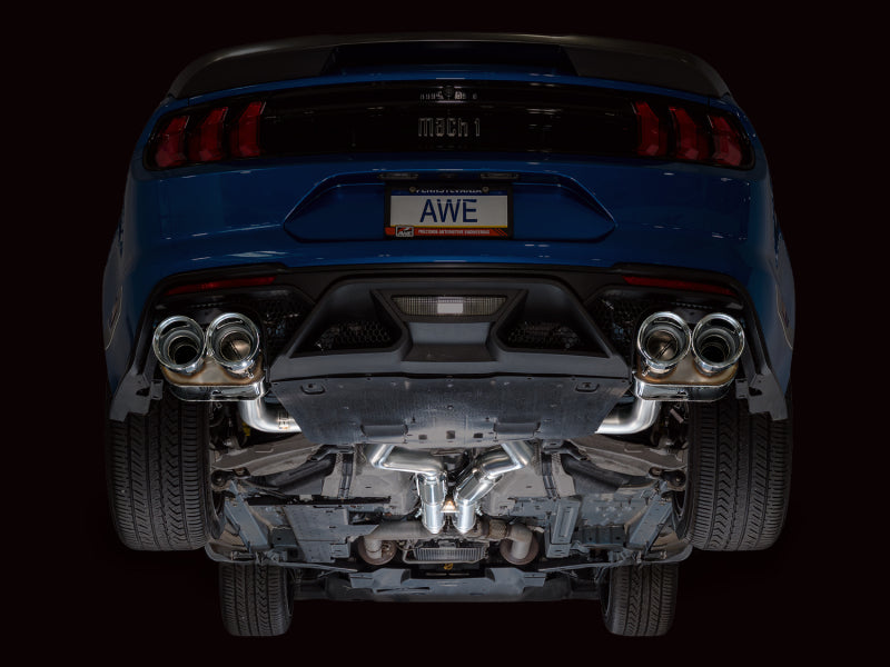 AWE Tuning 3025-42551 - AWE3025-42551 - AWE Tuning 21-23 Ford Mustang Mach 1 SwitchPath Cat-Back Exhaust w/ Quad Chrome Silver Tips - Shipped in Europe - Tuningsupply.com
