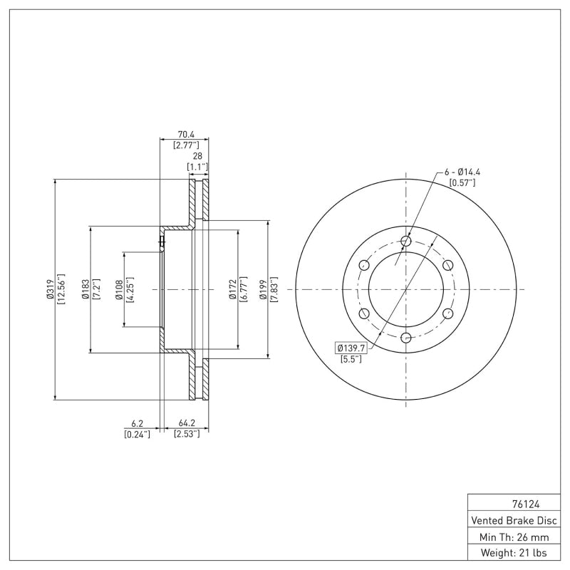 DFC 600-76124 - DFC600-76124 - DFC 00-07 Toyota Sequoia Front Brake Rotor - Shipped in Europe - Tuningsupply.com