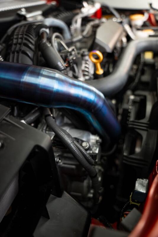 Torque Solution TS-SU-812BU - TQSTS-SU-812BU - Torque Solution 2022+ Subaru WRX / 19-23 Subaru Ascent Titanium Top Mount Charge Pipe - Burnt Blue - Shipped in Europe - Tuningsupply.com