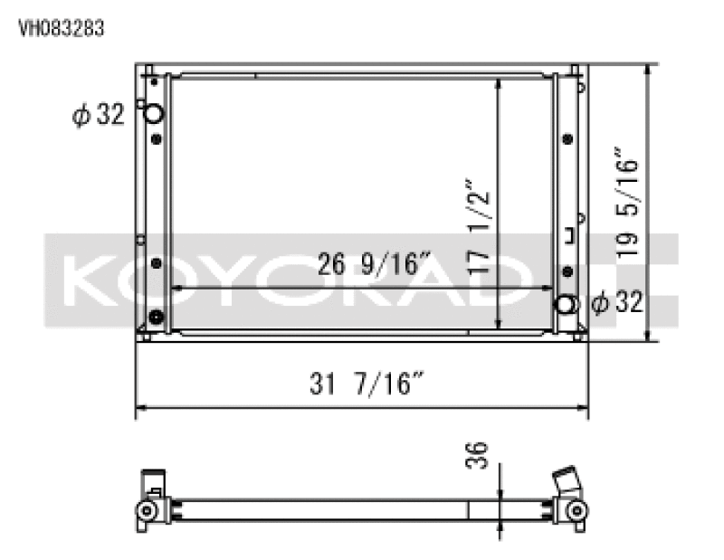 Koyo VH083283 - KOYVH083283 - Koyo 2016-2018 Honda Civic 1.5L Radiator (Excl. Type R) - Shipped in Europe - Tuningsupply.com
