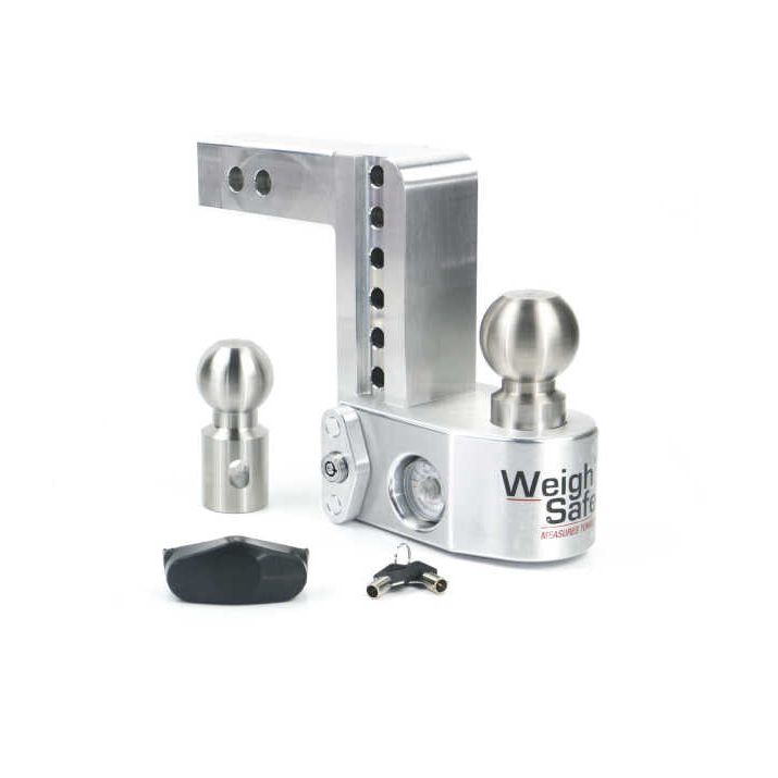 Weigh Safe WS6-2 - WEIWS6-2 - Weigh Safe 6in Drop Hitch w/Built-in Scale & 2in Shank (10K/12.5K GTWR) - Aluminum - Shipped in Europe - Tuningsupply.com